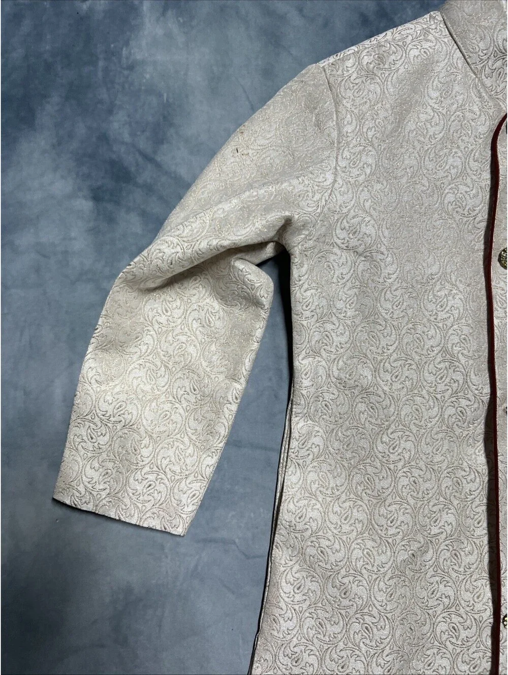 New JB Collection Young Men cream-colored silk sherwani